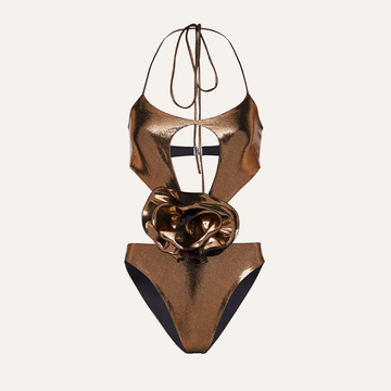 Halter 3D Flower One Piece Swimsuit Flaxmaker