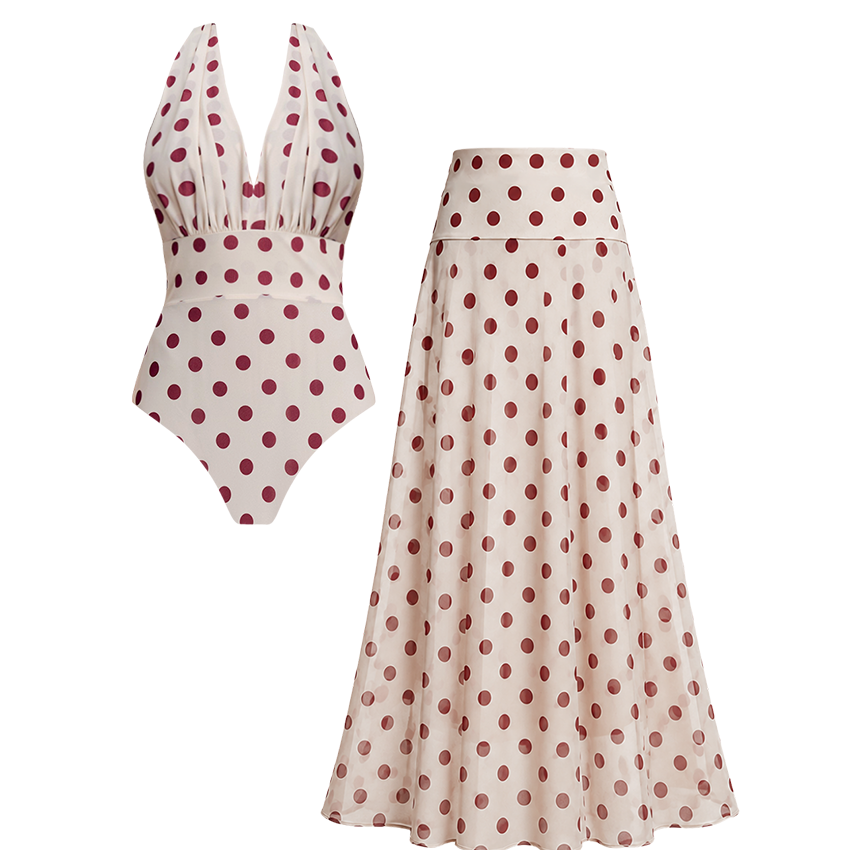 Red Polka Halter Swimsuit Set(s)