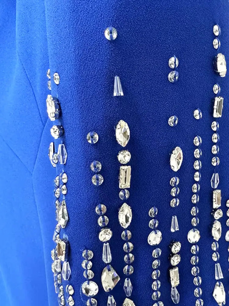 Crystal Short Sleeve Dress Blue