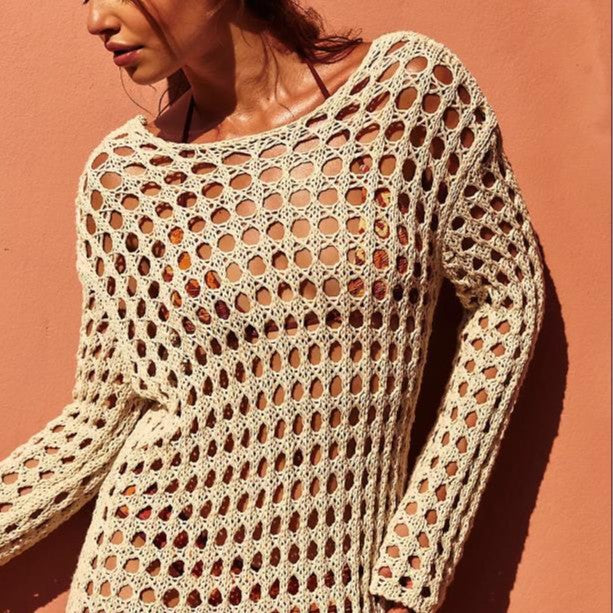 Cutout Knitted  Beach Dress