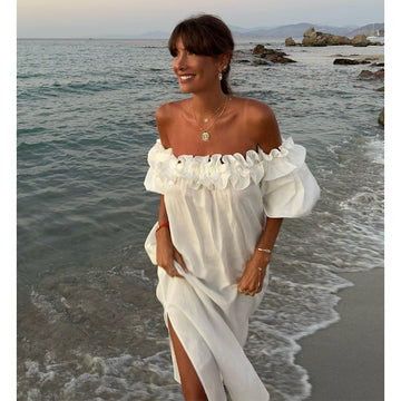 Off Shoulder Puff Sleeve Dress