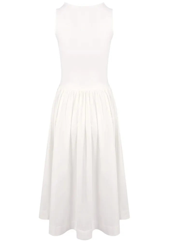 Butterfly Detail A Line Midi Dress White
