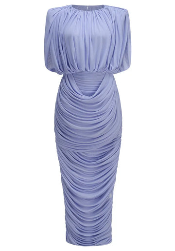 Draped Two Piece Midi Dress Lavender