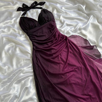 Purple fashion gradient shiny long chiffon ball gown, evening dress, party dress