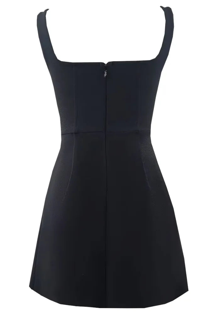 Crystal Detail A Line Dress Black
