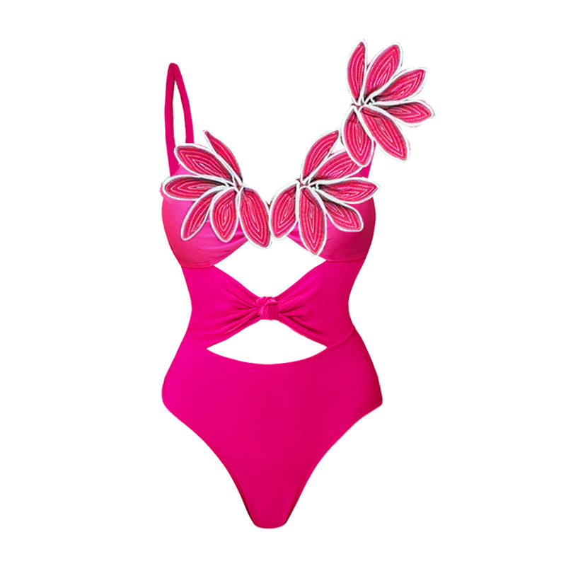 3D Flower One Piece Swimsuit and Skirt