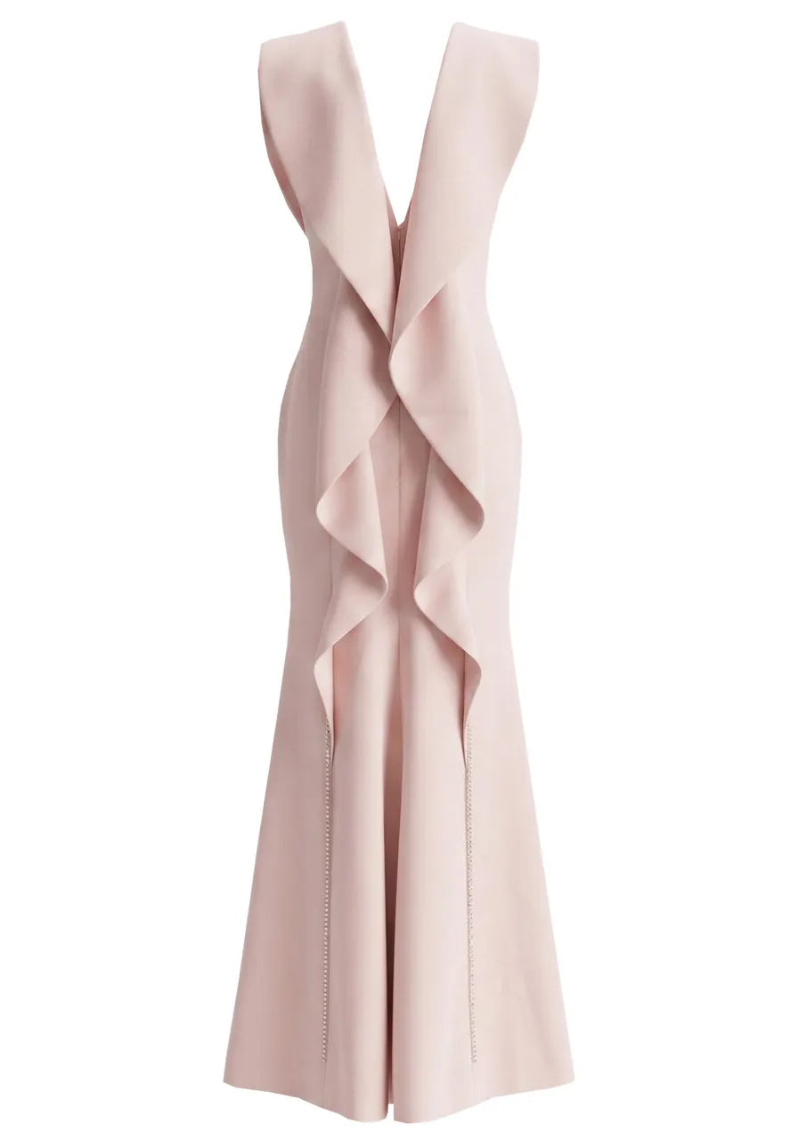 Ruffle Detail Maxi Dress Pink