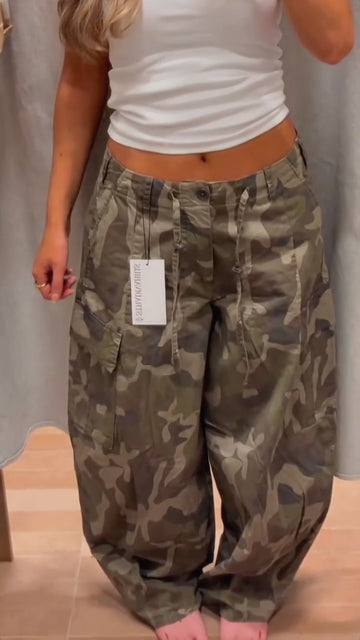 Camo Cargo Wide Leg Pants