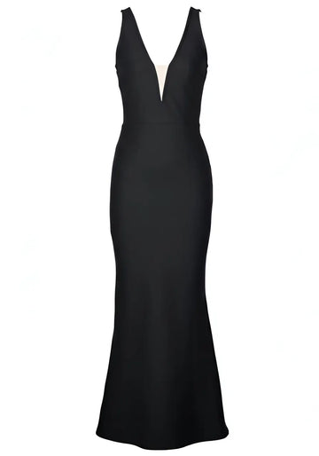 Tassel Back Detail Maxi Dress Black White