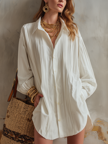 Ivory Casual Shirt Dress