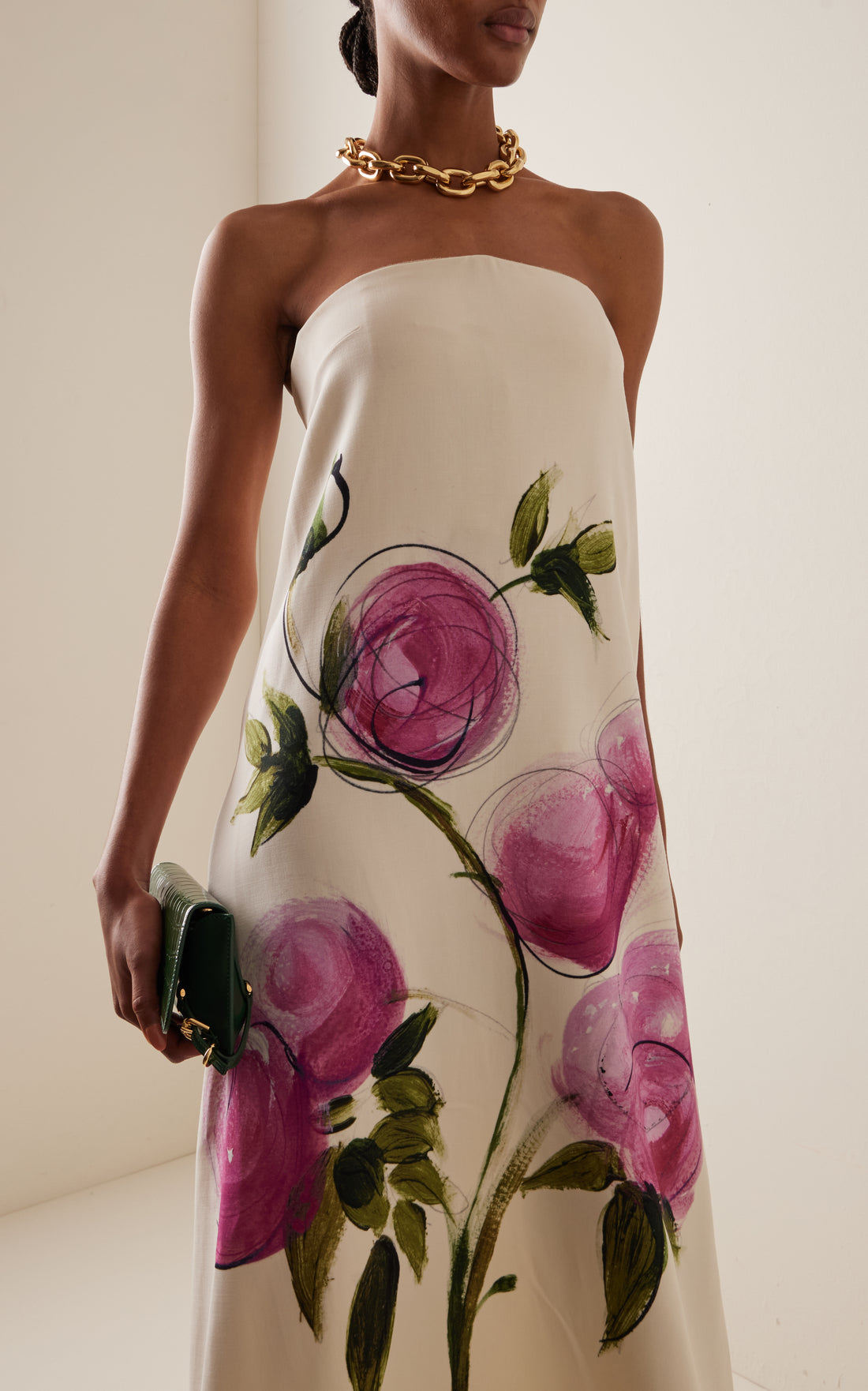 Bandeau Blossom Print Dress