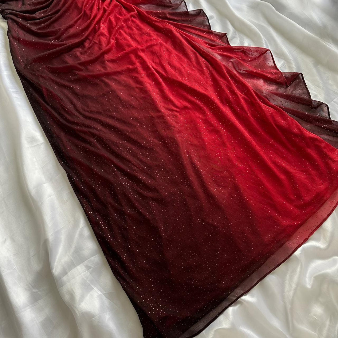 Burgundy shiny elegant strappy long tulle ball gown evening dress birthday party dress