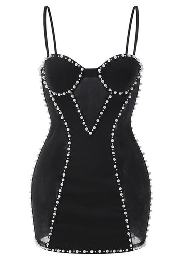 Pearl Corset Dress Black