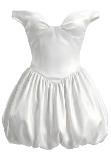 Bardot Bubble Corset Dress White