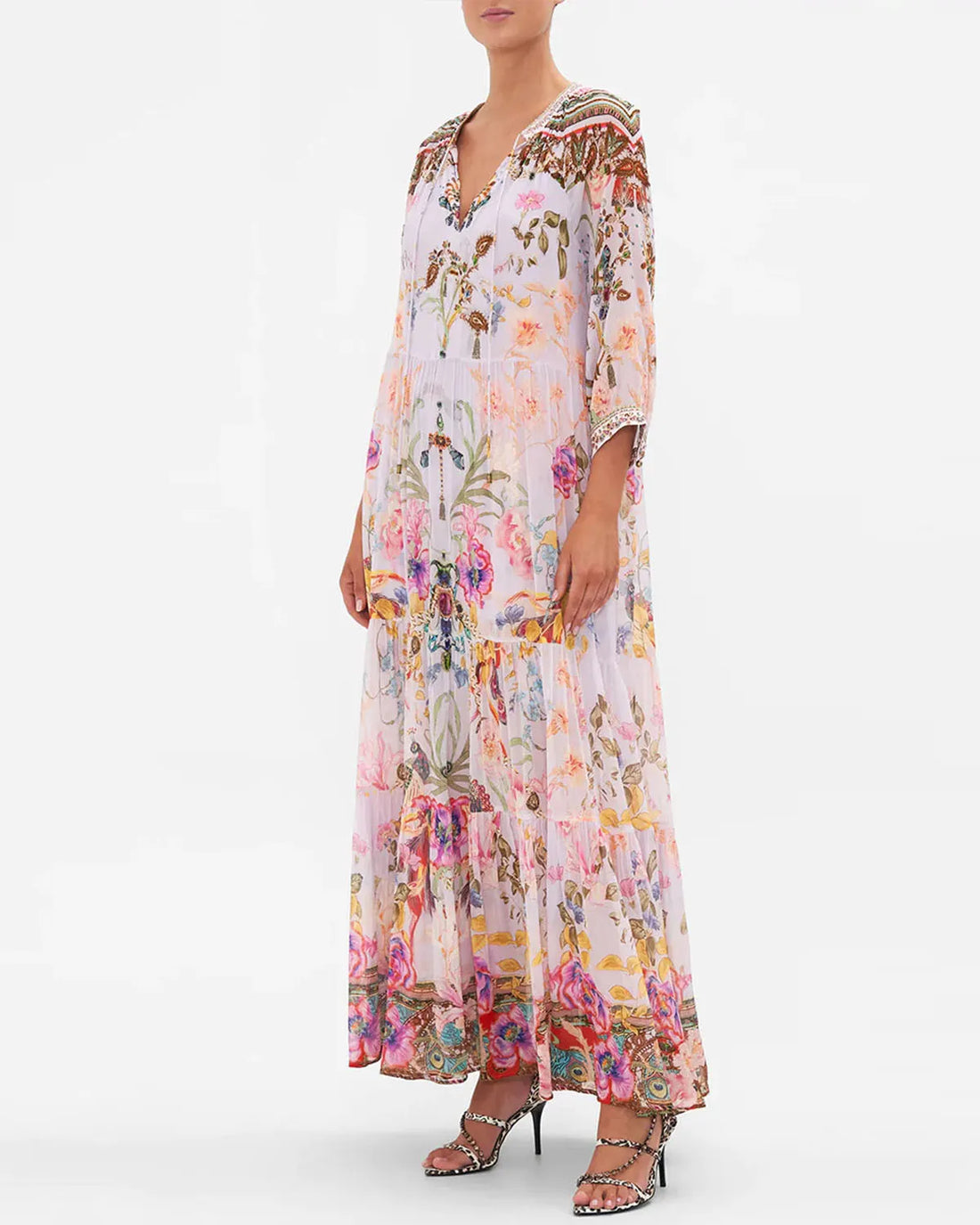 Long Gathered Panel Dress