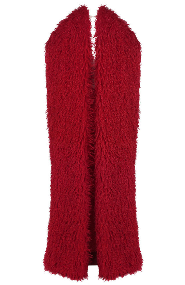 Mesh Insert Tassel Maxi Dress Red