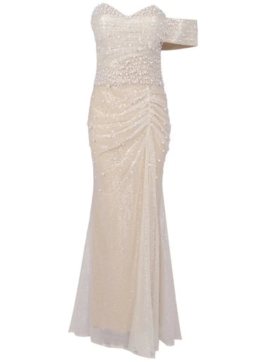 Bardot Pearl Sequin Maxi Dress Gold