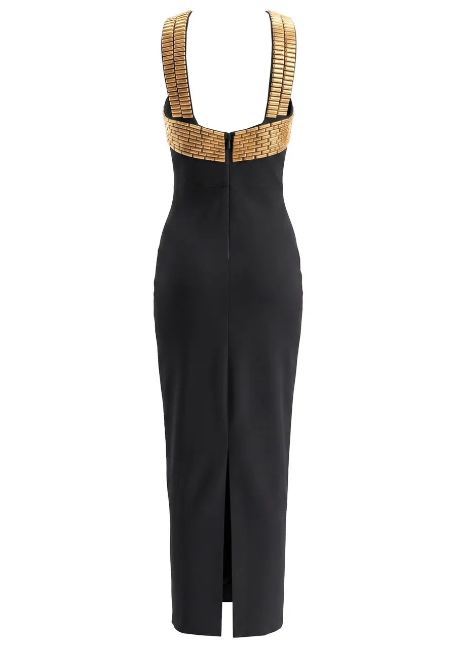 Embellished Maxi Dress Black