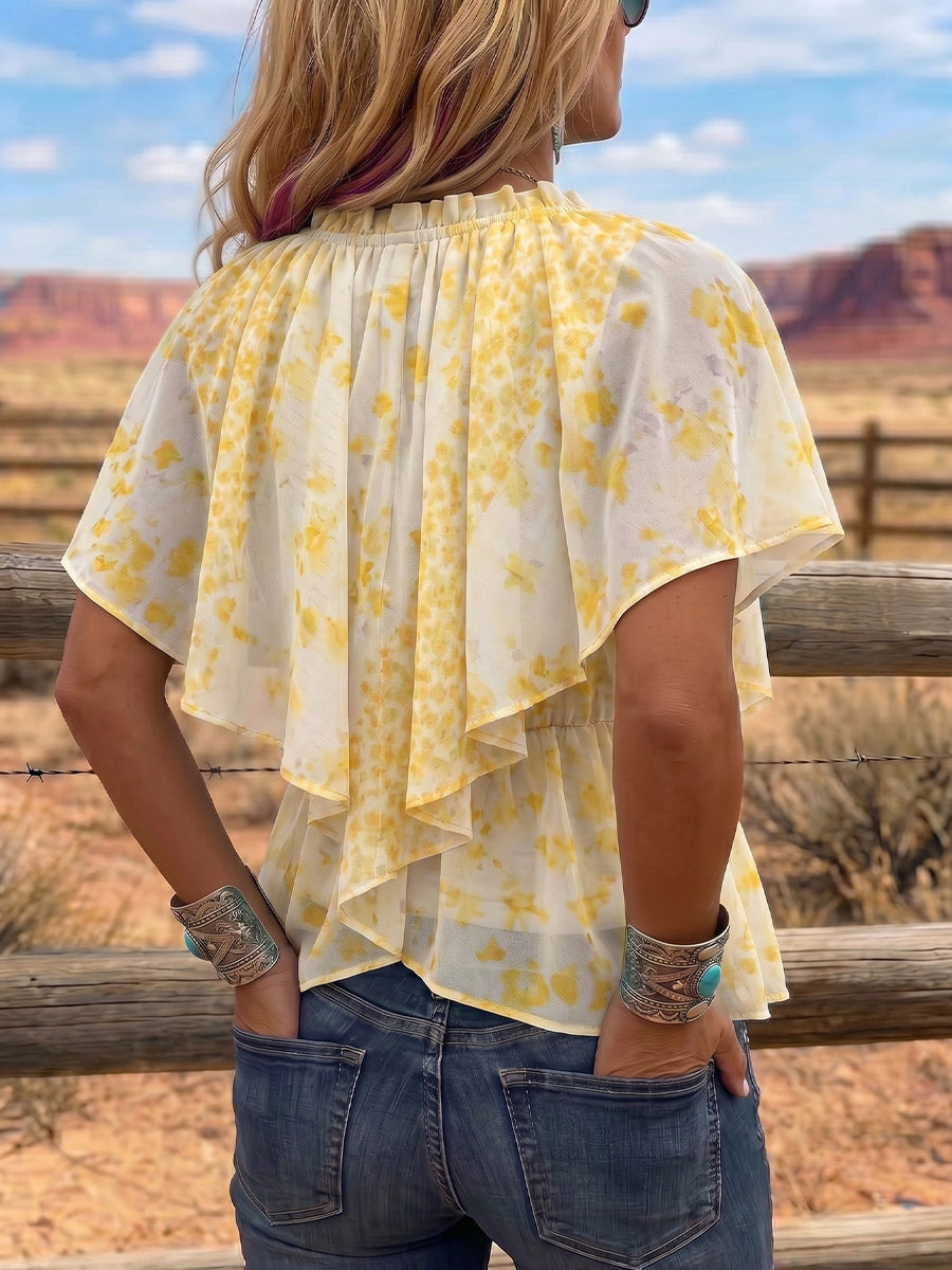 Vintage Art Print Comfortable Summer Fabrics Casual Shirt