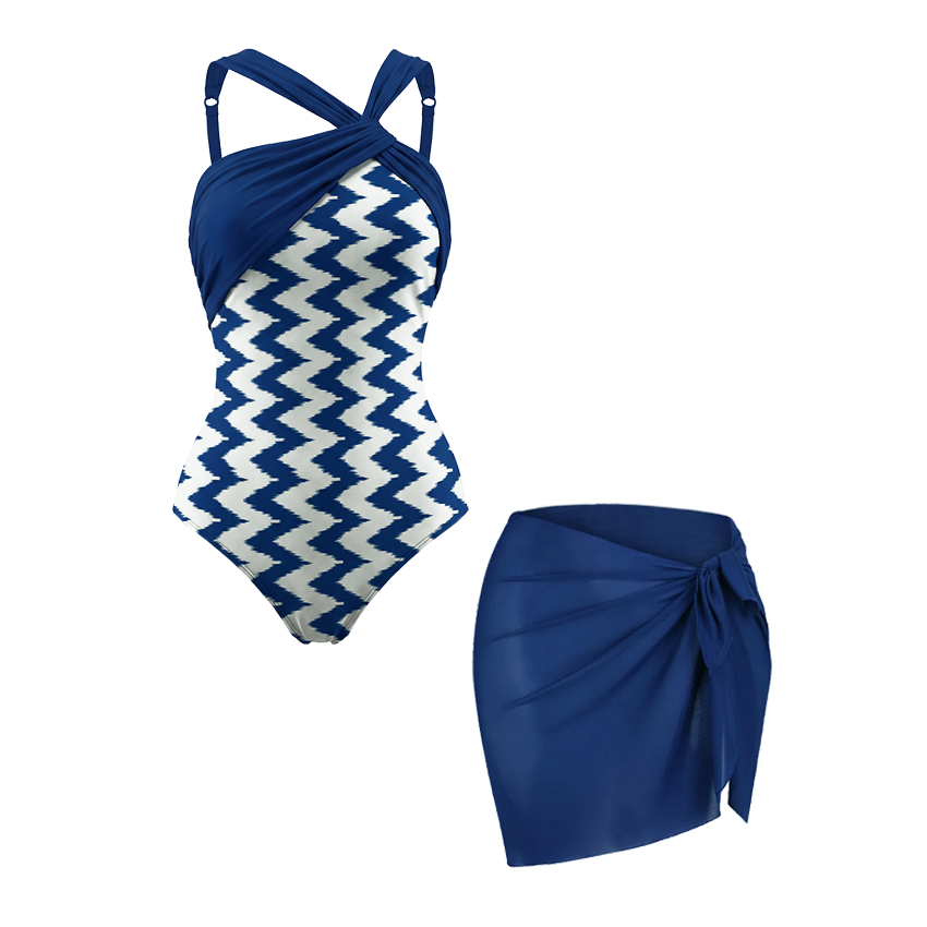 Color Blocking Drawstring Shaping Effect Swimsuit set(s)