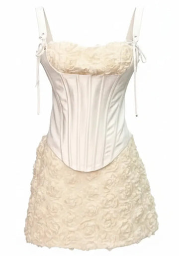 Floral Corset Dress Ivory