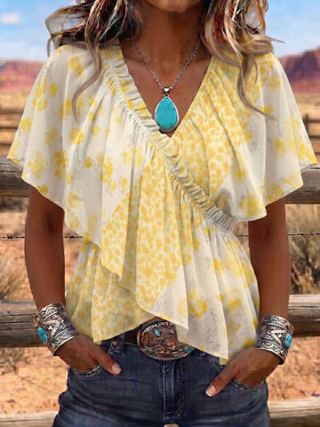 Vintage Art Print Comfortable Summer Fabrics Casual Shirt