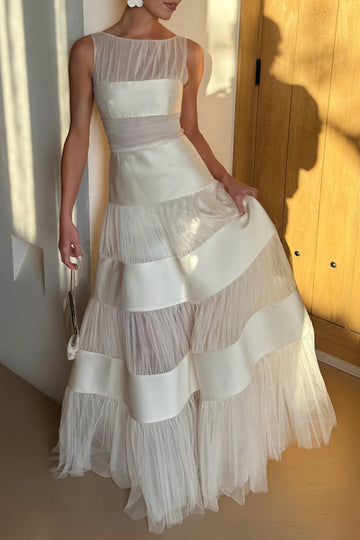 Women's Off-the-Shoulder Paneled Elegant Evening Dress