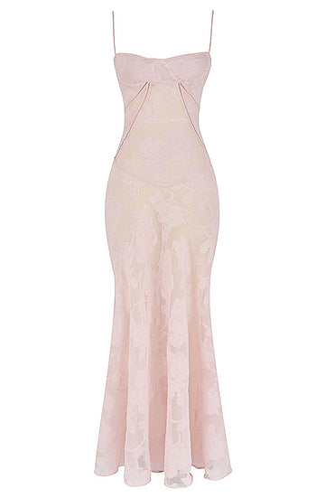 Floral Corset Maxi Dress Pink