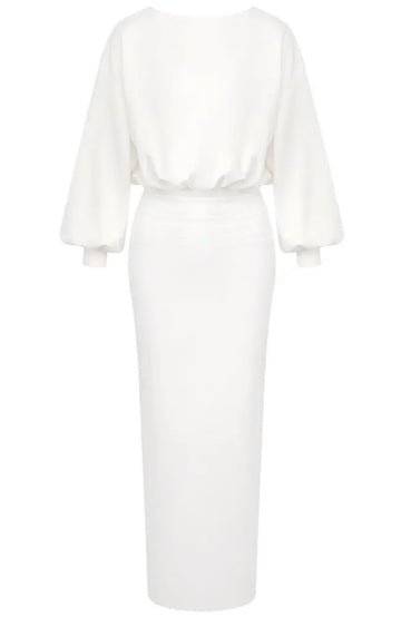 Long Sleeve Maxi Dress White