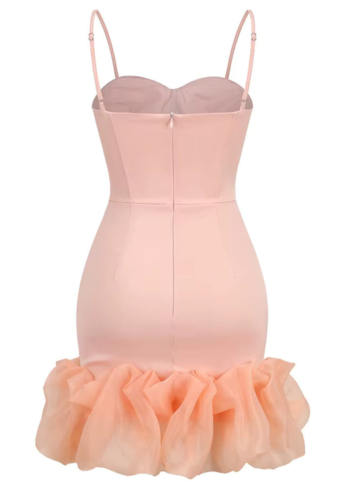 Bubble Hem Dress Coral