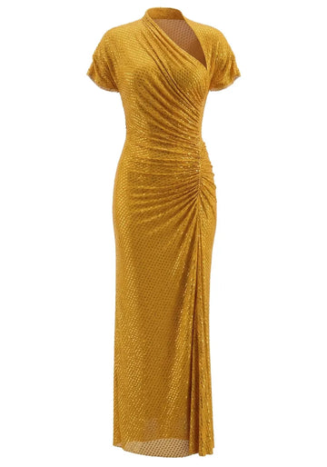 Short Sleeve Embellished Maxi Dress Amber