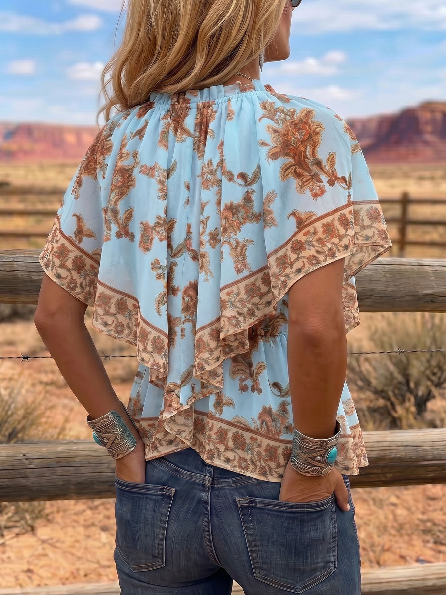 Vintage Art Print Comfortable Summer Fabrics Casual Shirt