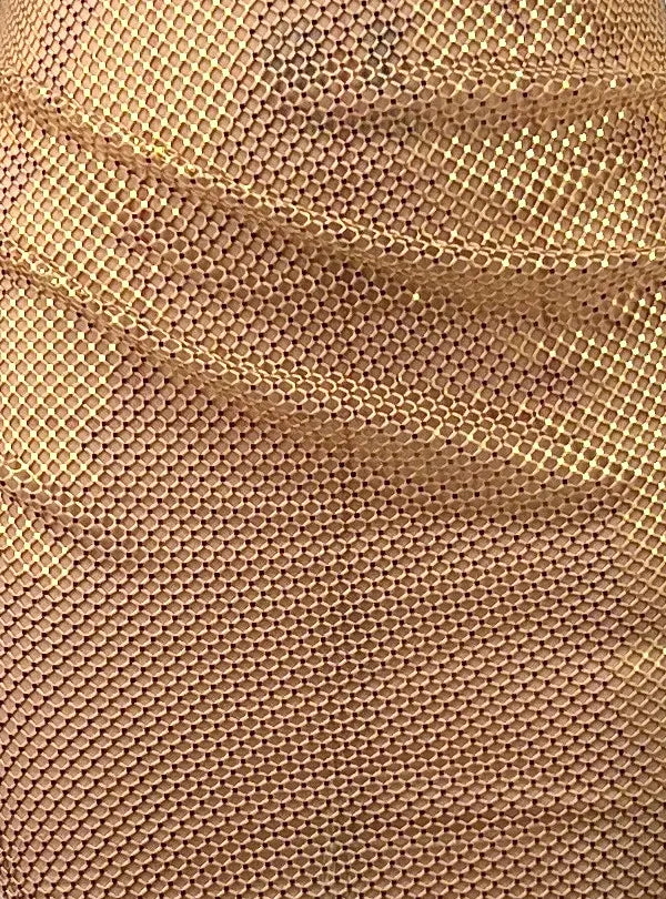 Strapless Draped Sparkly Maxi Dress Gold