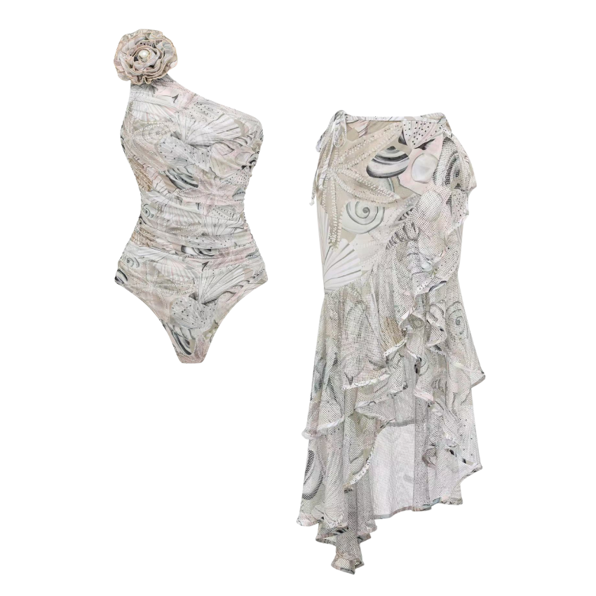 Shell Print Swimsuit Set(s)