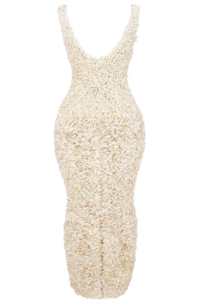 Floral Midi Dress Ivory