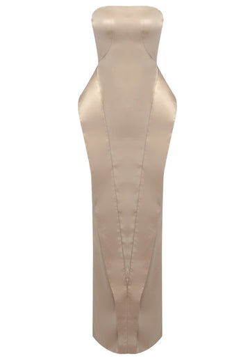 Strapless Maxi Dress Champagne