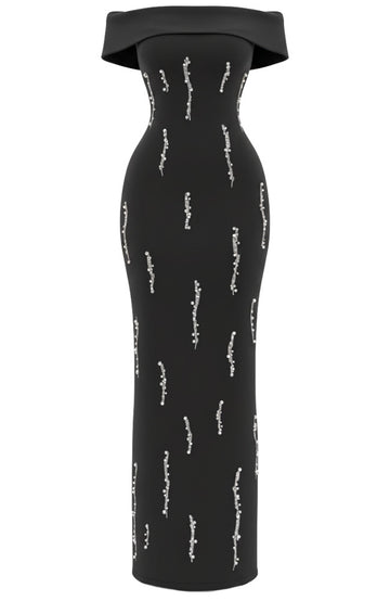 Bardot Crystal Maxi Dress Black