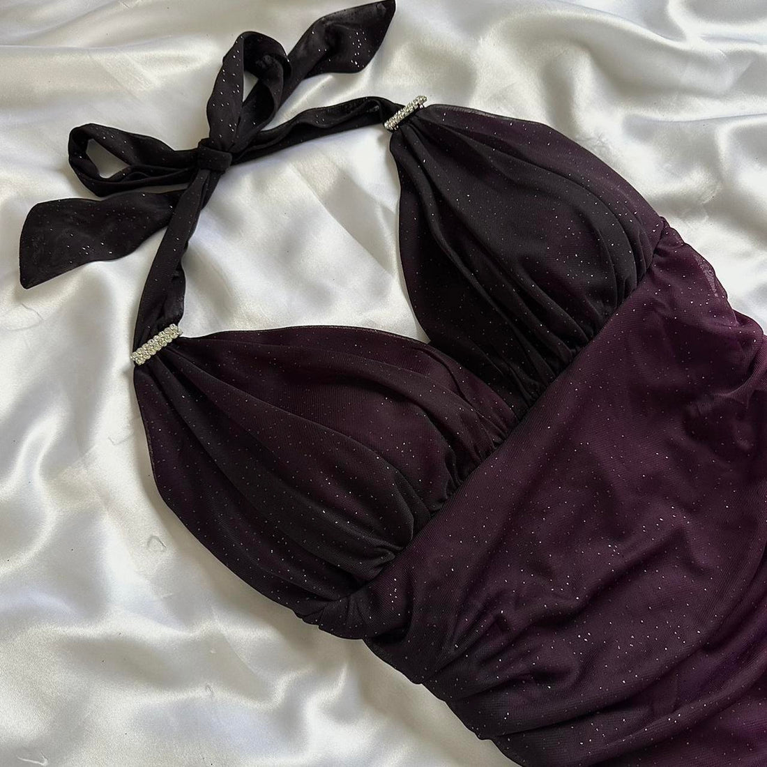 Purple fashion gradient shiny long chiffon ball gown, evening dress, party dress