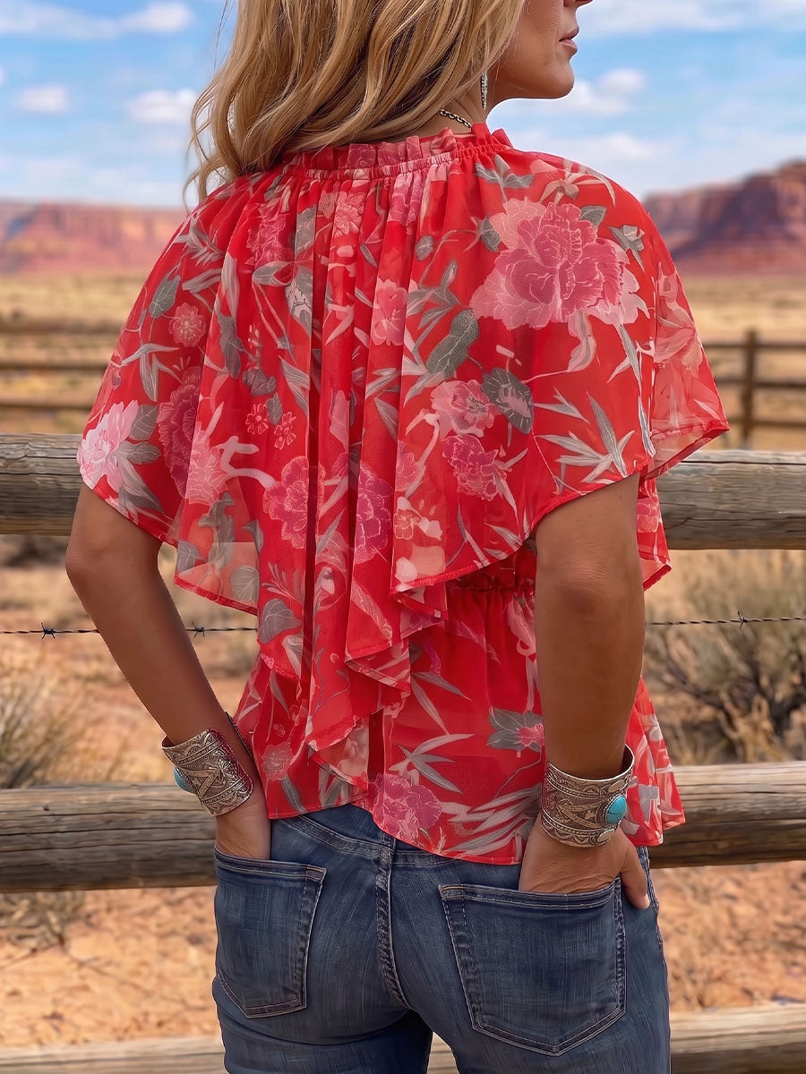 Vintage Art Print Comfortable Summer Fabrics Casual Shirt