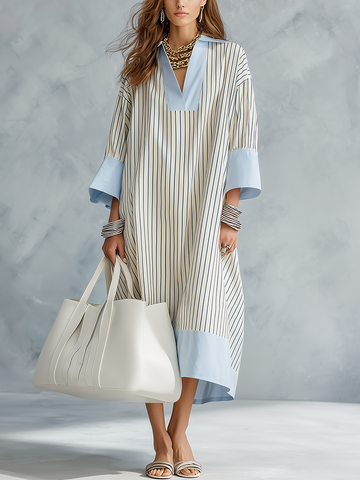Effortless Striped Midi Dress