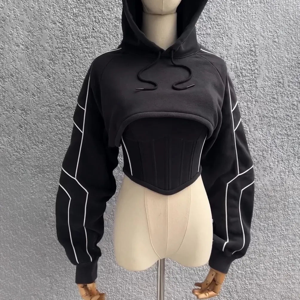 Custom Hoodie Corset Set Blending Sporty Vibes With A Touch Of Structure And Style