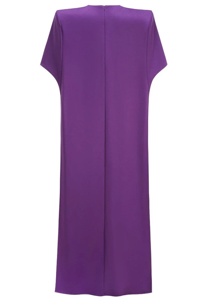 Floral Detail Cape Maxi Dress Purple