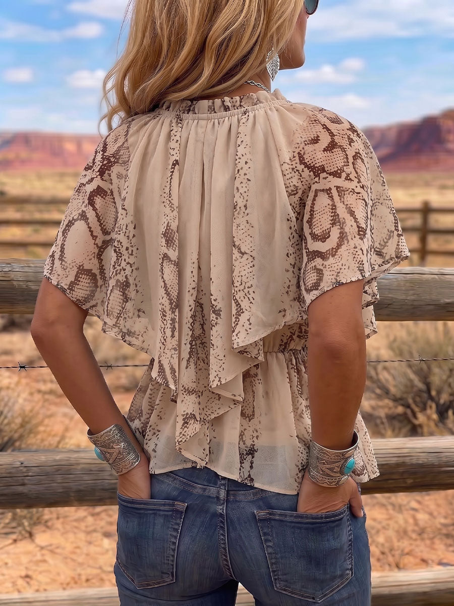 Vintage Art Print Comfortable Summer Fabrics Casual Shirt
