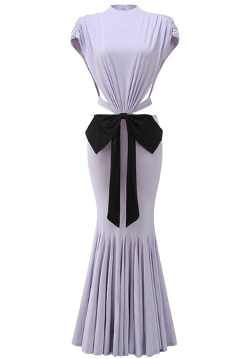 Bow Detail Cut Out Maxi Dress Lavender