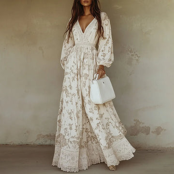 Timeless Boho Lace Maxi Dress For Effortless Elegance