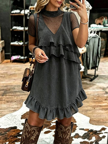 Boho Fishnet Tiered Dress