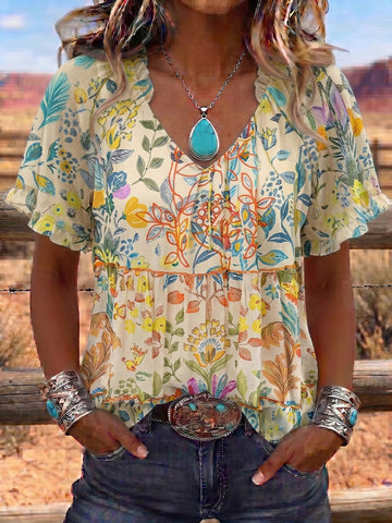 Vintage Art Comfortable Summer Fabrics Casual Shirt