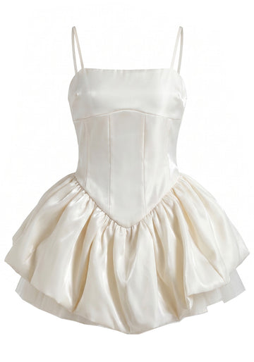 Bubble Mesh Dress Ivory