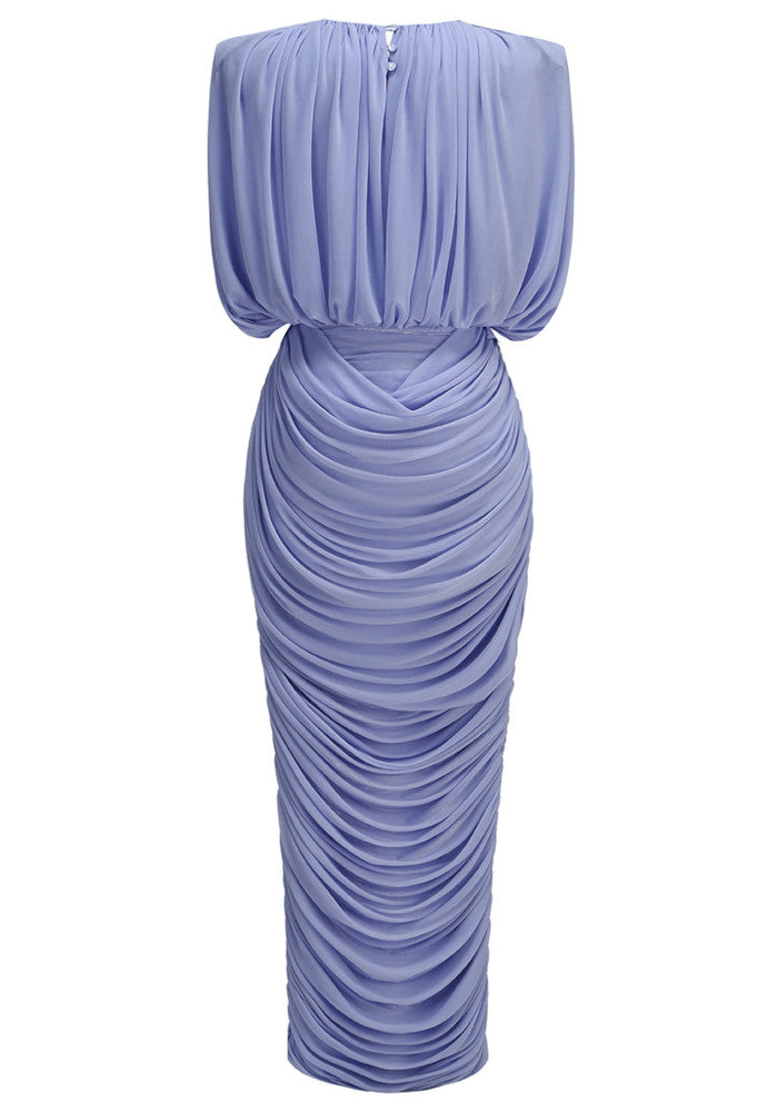 Draped Two Piece Midi Dress Lavender