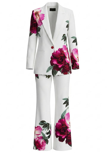 Floral Suit White Hot Pink